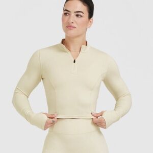Oner Active Timeless Half Zip Mid Long Sleeve Top Vanilla